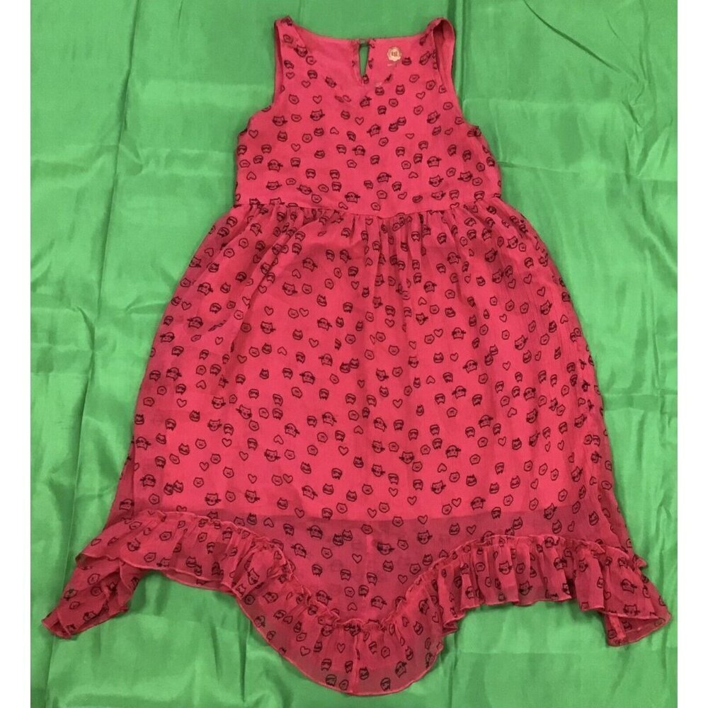 Girls Pink Cat Dress Size 12